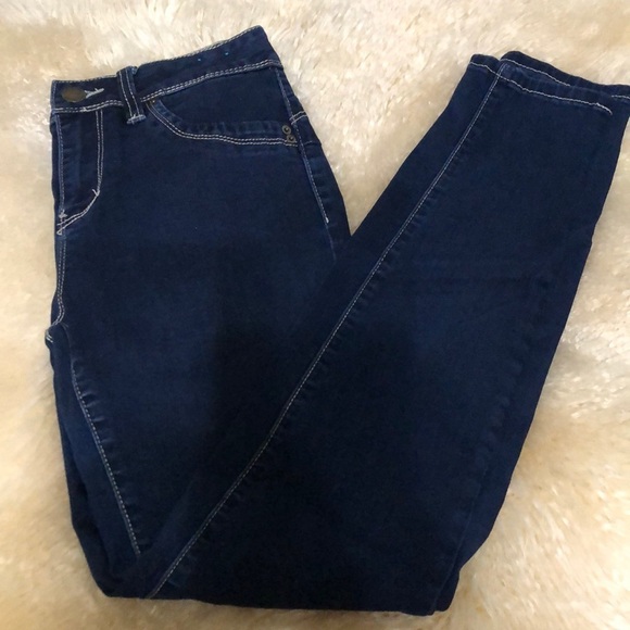 Dark blue denim skinny jeans size 9 - Picture 1 of 10